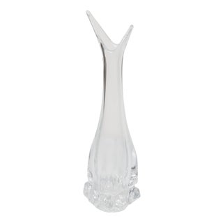 Vintage French Blown Crystal Vase, 1950s For Sale