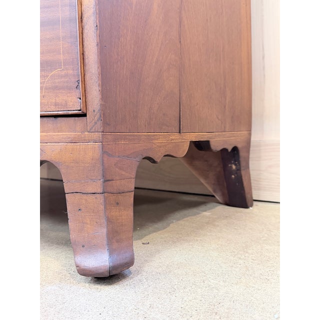 19th Century English Bowfront Mahogany Chest of Drawers For Sale - Image 9 of 11