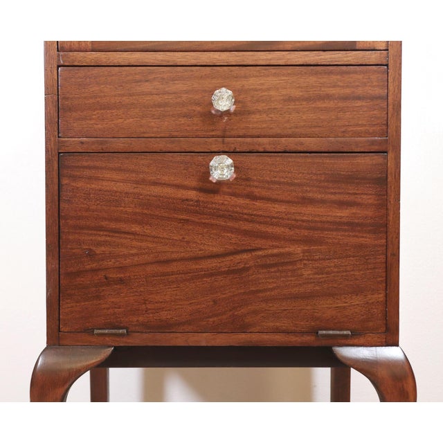 Brown Vintage Mahogany Dark Tone Medical Display Cabinet For Sale - Image 8 of 16