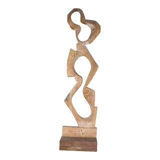 "Thin Figure" — Pine Abstract Figural Sculpture, Herbert Simon 1965 For Sale