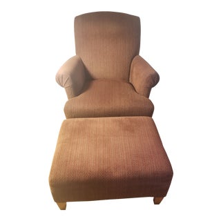 Modern Maurice Villency Arm Chair & Ottoman For Sale
