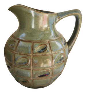 Vintage French No 408 Ceramic Pitcher by Denbac, 1930s