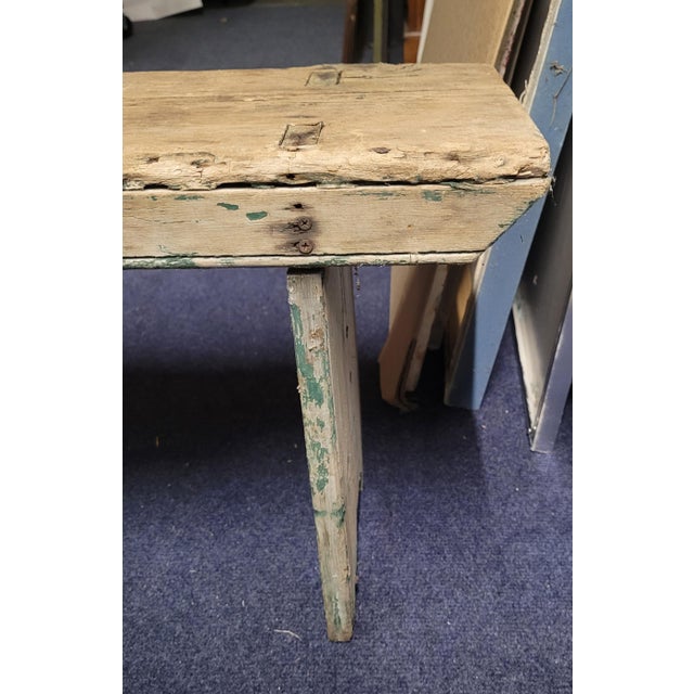 Rustic Farm Pine Antique Bench For Sale In Philadelphia - Image 6 of 7