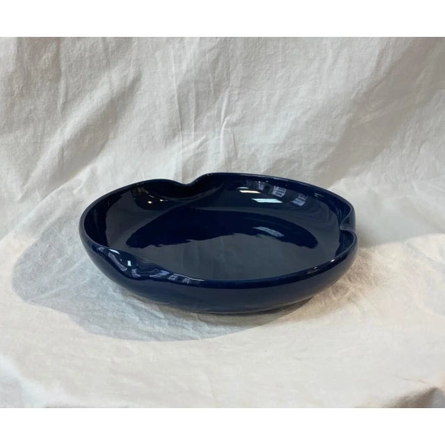 Blue glazed china decorative bowl from Payne Imports Showroom Sample