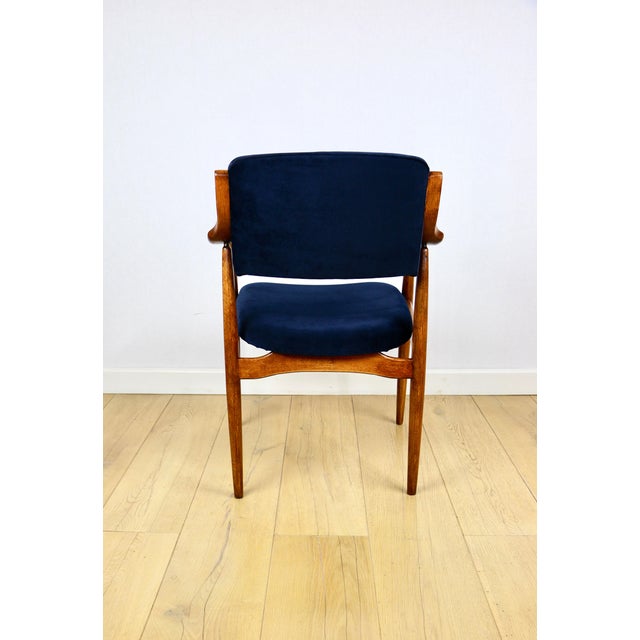 Vintage Danish Office Armchair in Navy Blue, 1970s For Sale - Image 8 of 11
