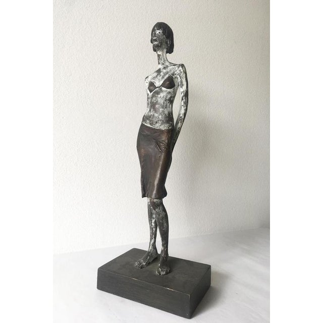 Italian Cast Lost Wax and Bronze Sculpture by Aron Demetz Guardando, 2004 For Sale - Image 12 of 18