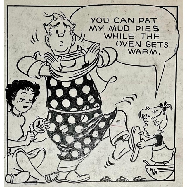 Jerry Walter & Linda Walter, Rare 1950s Original Syndicated Ink Drawing Cartoon Strip Susie Q Smith Comic Art, c. 1954 For Sale In Miami - Image 6 of 6