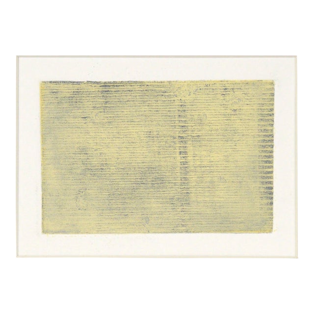 Not Quite Green - Minimalist Transfer Monotype in Oil by Heather Speck For Sale