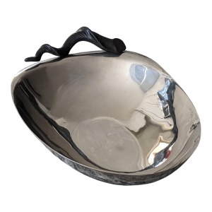 Michael Aram Silver Catchall Bowl With Black Impala Horn Handle