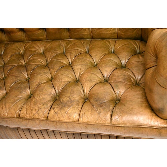 Brown Deep-Buttoned Leather Chesterfield Sofa, 1930s For Sale - Image 8 of 11