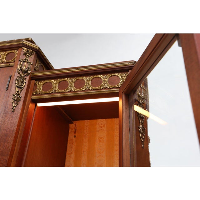 Louis XVI Display Cabinet in Marquetry with Light, France, 1850s For Sale - Image 9 of 18