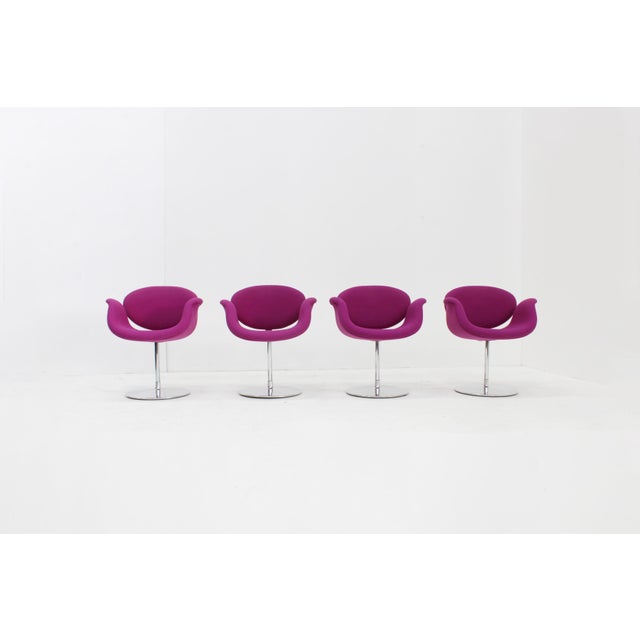Vintage Little Tulip Swivel Dining Room Chairs by Pierre Paulin for Artifort, 1990s, Set of 4 For Sale - Image 11 of 11