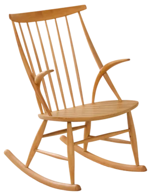 Danish Beech Rocking Chair by Illum Wikelso for Niels Eilsen, 1960s