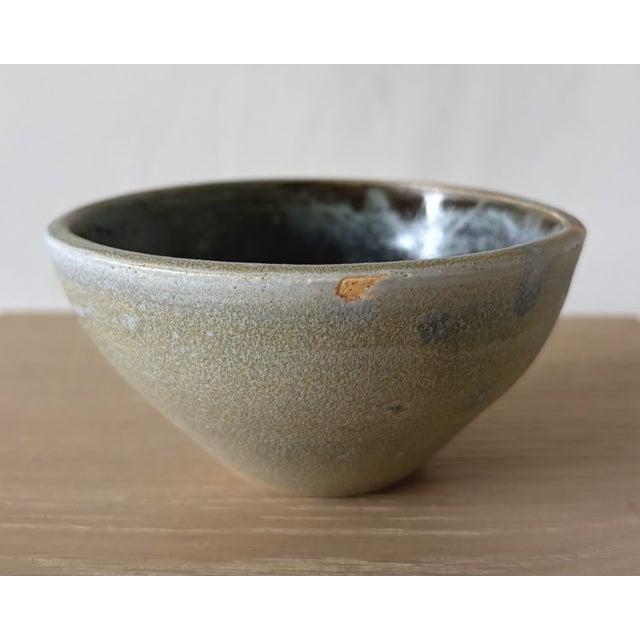 American Studio Pottery Bowl With Blue-Gray Reactive Glaze, New York For Sale - Image 4 of 6