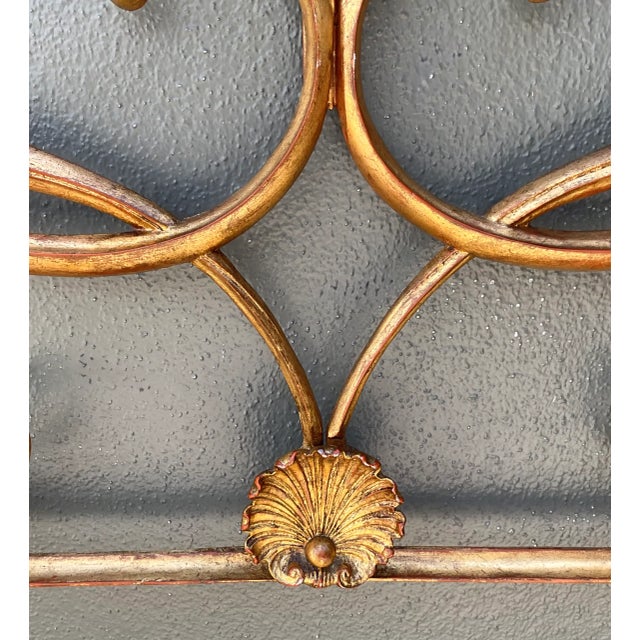 Vintage Italian Palladio Gilt King Scroll Headboard For Sale - Image 10 of 12