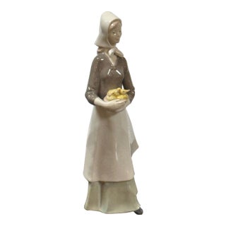 Carl Scheidig Grafenthal Factory Girl Carrying Ducklings Porcelain Figurine, Signed For Sale