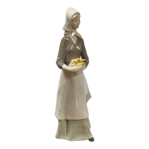 Carl Scheidig Grafenthal Factory Girl Carrying Ducklings Porcelain Figurine, Signed