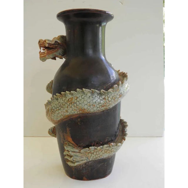 Asian Large Dynamic Thai Dragon Vase Mid Century with Provenance For Sale - Image 3 of 7