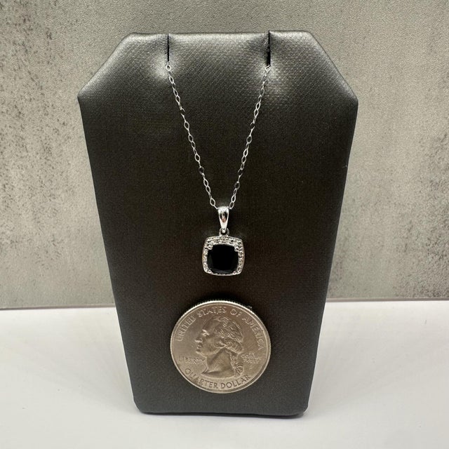 Sapphire & Diamond Necklace in 14kt White Gold – 1.50ctw, 18in, New For Sale - Image 4 of 5