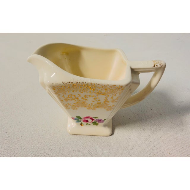 Art Deco Vintage Floral Art Deco Creamer For Sale - Image 3 of 4