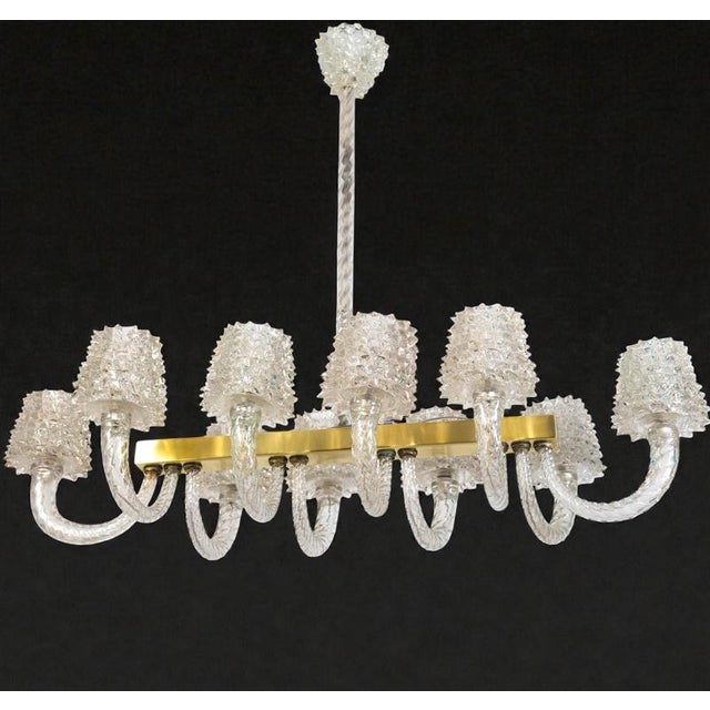 Vintage Art Deco Murano Glass Chandelier by Ercole Barovier, 1940 For Sale - Image 4 of 11