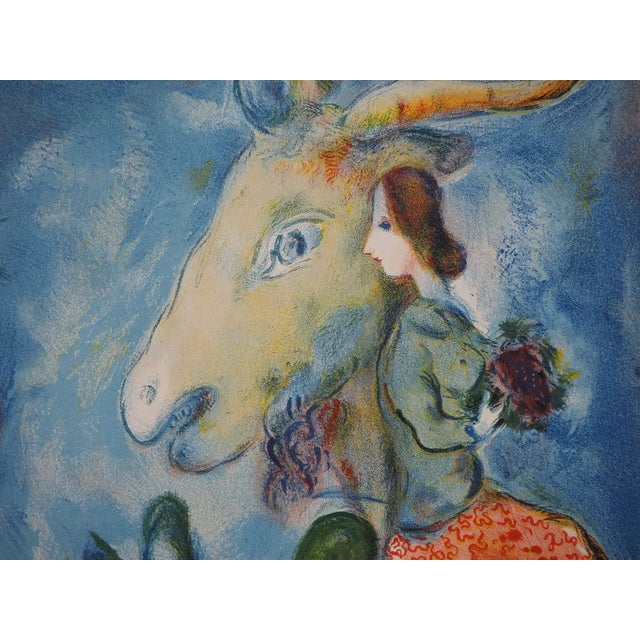 Marc Chagall, Spring, Musical Goat and Woman with a Bouquet, Lithograph For Sale - Image 6 of 9