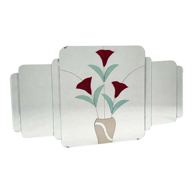 Vintage Postmodern 1980s Large Art Deco Style Large 6ft Mirror Attributed to David Marshall For Sale