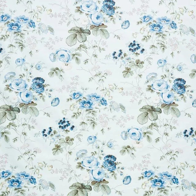 Sample - Schumacher Salisbury Chintz Fabric in Celadon For Sale