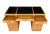 Sligh-Lowry Furniture Co. Vintage Campaign-Style Oak Executive Desk With Black Leather Inlay For Sale - Image 4 of 12
