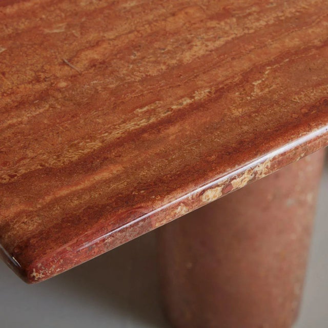 Stone ‘Il Colonnato’ Dining Table in Red Persian Travertine by Mario Bellini for Cassina, Italy 1970s For Sale - Image 7 of 13