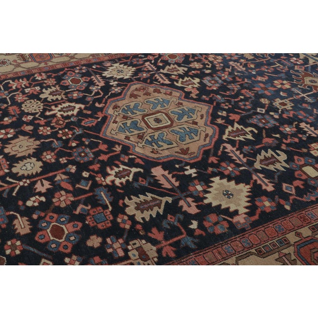 Rug & Kilim Antique Persian Heriz Rug in Colorful Geometric Motifs & Medallion - Rug & Kilim For Sale - Image 4 of 7