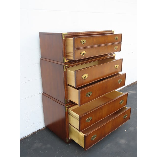 Lexington Furniture Hollywood Regency Campaign Tall Chest of Drawers 6637 For Sale - Image 13 of 18