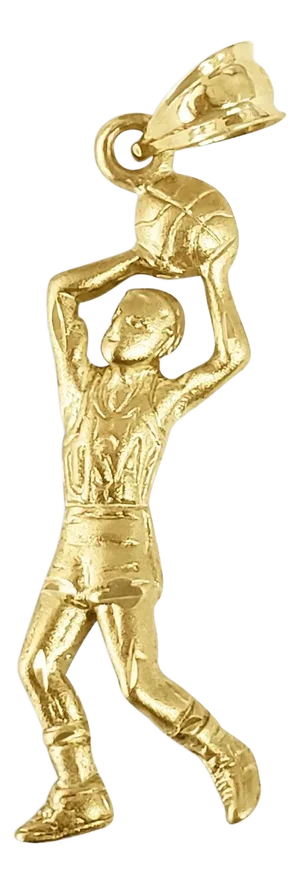 Basketball Player with Diamond Cuts Necklace 16"