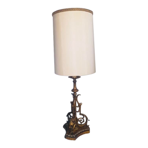 Vintage Mid-Century Spanish Revival Table Lamp With Shade