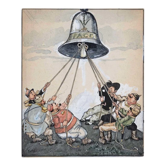 Gabriele Galantara - Cover - Ink and Watercolor - 1904 For Sale