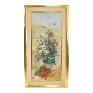 Eugene Henri Cauchois , Flower Study Oil Painting For Sale
