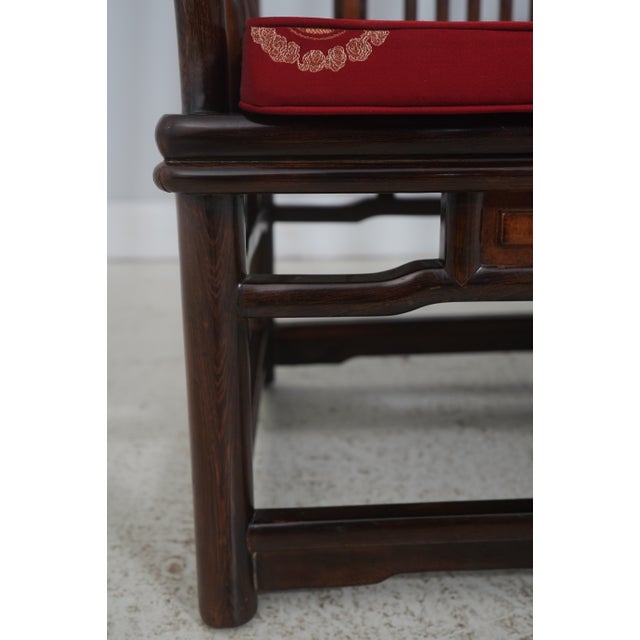 Vintage Chinese Rosewood Triple Back Settee Bench For Sale - Image 9 of 18