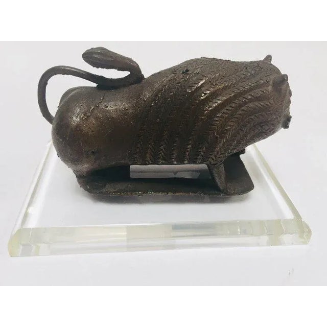 Antique Seljuk-Style Islamic Cast Bronze Lion With Prey Figure, Circa 1900 For Sale - Image 11 of 13
