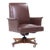 Stow Davis Mid-Century Modern Leather Executive Swivel Desk Chair For Sale
