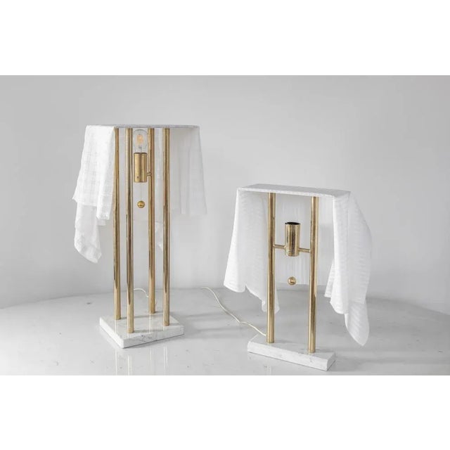 Metal Brass Nefer Table Lamps by Kazuide Takahama for Sirrah, 1970s, Set of 2 For Sale - Image 7 of 8