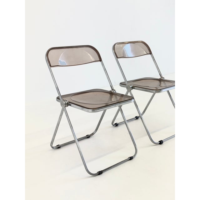 Mid-Century Modern Vintage Plia Folding Chairs by Giancarlo Piretti for Anonima Castelli, 1970s, Set of 2 For Sale - Image 3 of 18