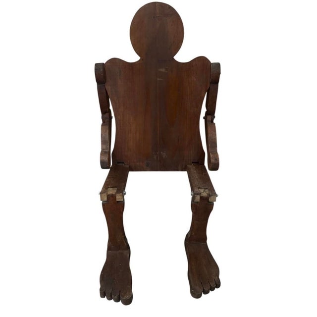 Articulated 20th Century Folk Art 54” Jointed Wooden Mannequin Oddity Sculpture For Sale In Chicago - Image 6 of 8
