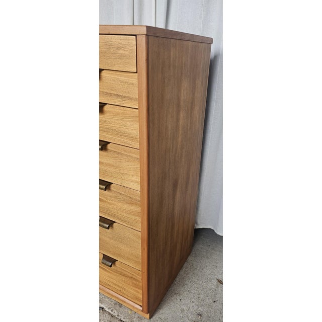 Brown Vintage Tall Dresser, Drexel Precedent Collection by Edward Wormley, Mid Century Modern Chest of Drawers For Sale - Image 8 of 18