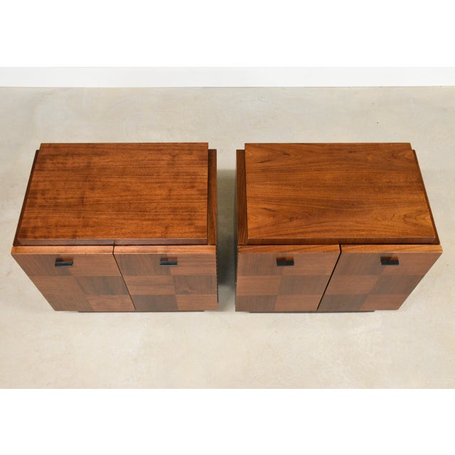 1970s 1970s Refinished Walnut Brutalist Nightstands - A Pair For Sale - Image 5 of 10