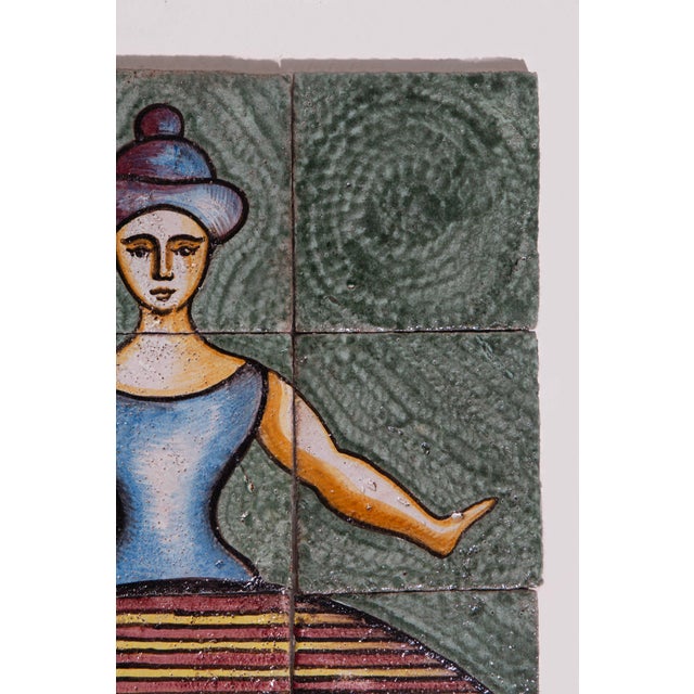 Italian Ceramic Tile Composition with Ballerina Figure in the style of Oskar Schlemmer, 1960s For Sale - Image 6 of 8