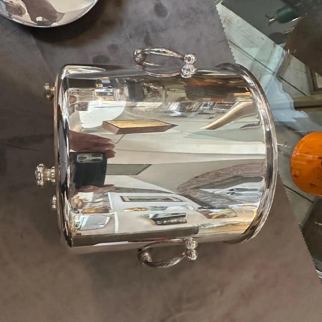Christofle 1980s Modernist Silver Plated Ice Bucket by Christofle For Sale - Image 4 of 10