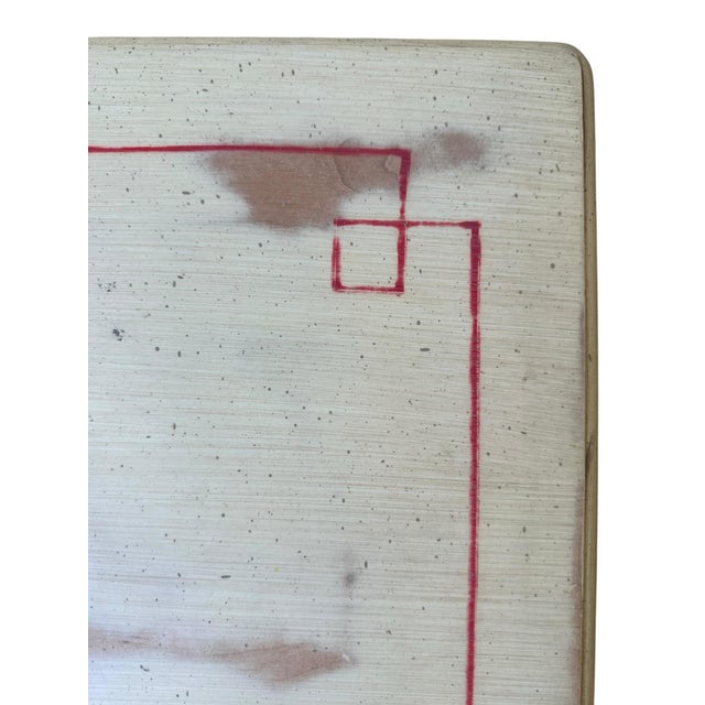 Cream Vintage European Style Hand-Painted Side Table – Italian-Style Cream Finish With Red Bow Motif – Distressed Country Accent For Sale - Image 8 of 9