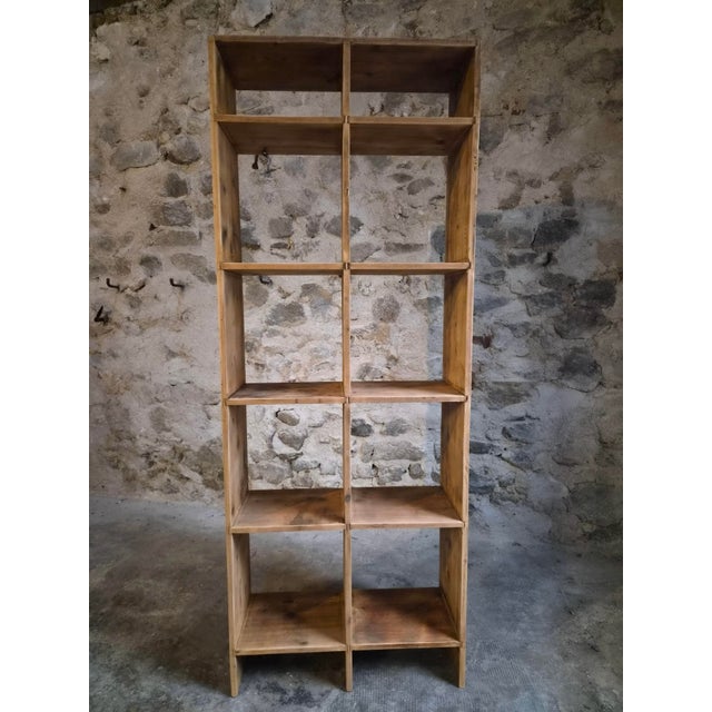 Industrial Vintage Pine Cubby Shelving Unit, 1950s For Sale - Image 3 of 18