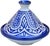 Moroccan Early 20th Century Handmade Blue-Patterned Moorish Ceramic Lidded Bowl For Sale - Image 3 of 11