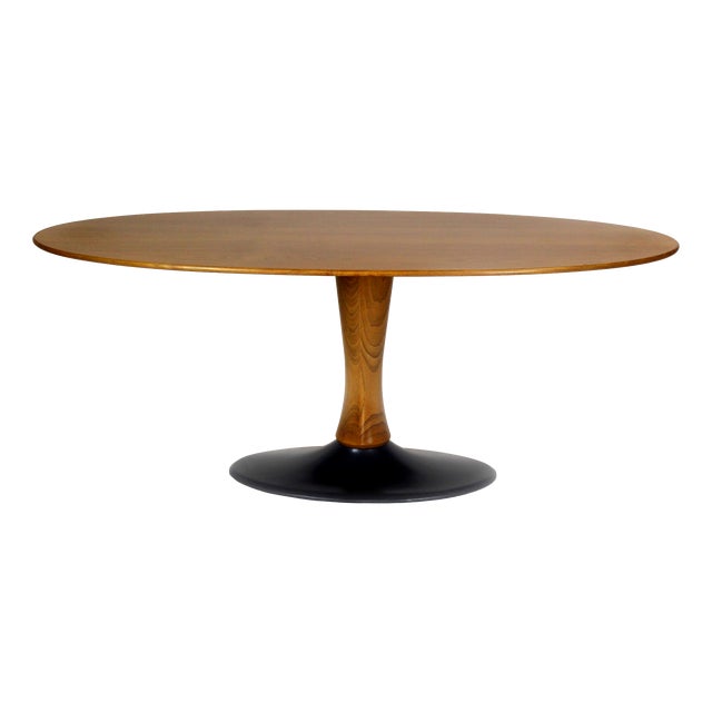 Mid-Century Modern Oval Ash Tulip Coffee Table from Drevotvar Jablonné Nad Orlicí, 1960s For Sale